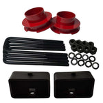 Chevrolet Silverado Sierra 1500 2WD Full Lift Leveling Kit - red spacers with 2 inch lift blocks