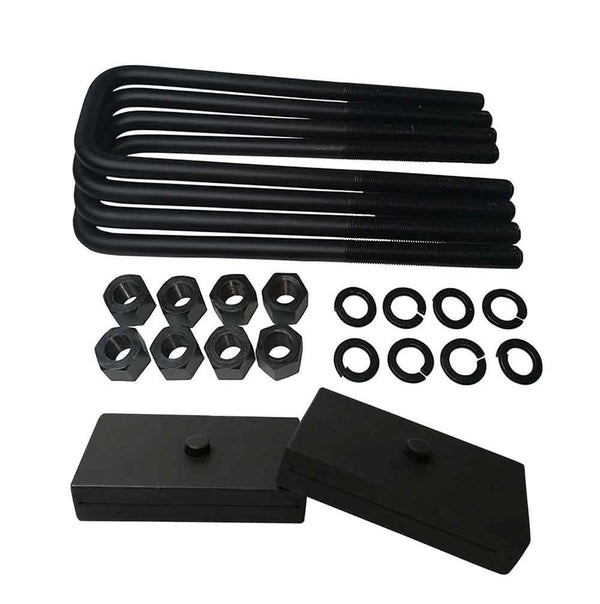 Universal Steel Lift Blocks and 10-Inch Square U-Bolts Kit UBRBST10-609 - 1 inch