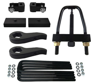 Chevrolet Silverado & GMC Sierra 2500HD 3500HD Adjustable 1" - 3" Forged Steel Torsion Keys Full Lift Kit + Shock Extenders + Install Tool 4WD