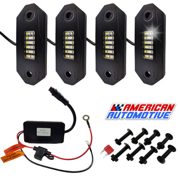 RGB LED Rock Lights 4 Pods App Control Universal Off-Road Underglow Kit