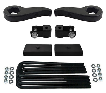 Chevrolet Silverado & GMC Sierra 2500HD 3500HD Adjustable 1" - 3" Forged Steel Torsion Keys Full Lift Kit + Shock Extenders 4WD