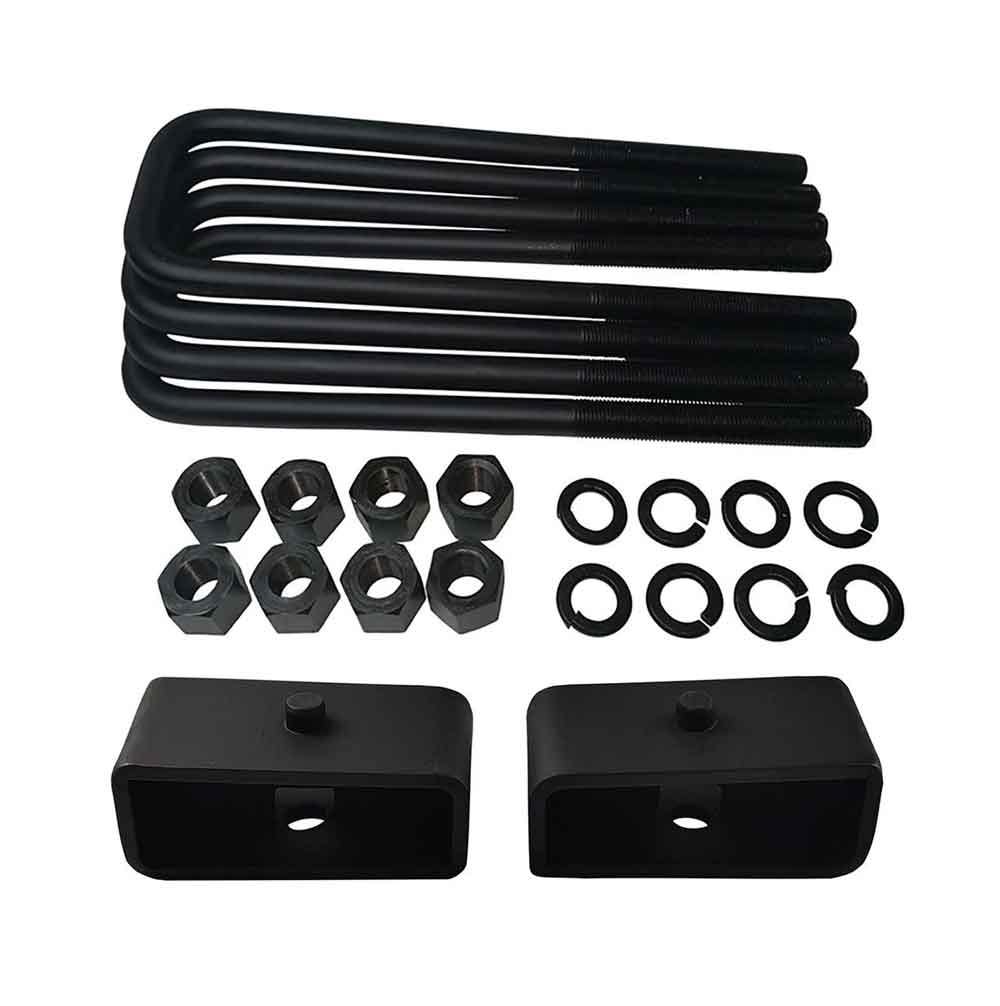 Chevrolet Silverado 1500HD 2500HD 3500HD 8-Lug 4WD Steel Lift Blocks and Square U-Bolts Kit