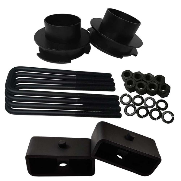 Chevrolet Silverado Sierra 1500 2WD Full Lift Leveling Kit - black spacers with 2 inch lift blocks