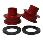 Ford F250 F350 Super Duty 4WD Coil Spring Spacer Leveling Kit red spacers with isolators