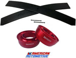 2x Red T6 Aircraft Billet Front Spring Spacers, 2x 21.5" Steel Add-A-Leaf Springs, & Installation Hardware