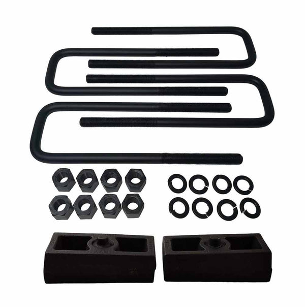 GMC K1500 K2500 K3500 8-Lug Cast Iron Lift Blocks and Square U-Bolts Kit UBRB10-514 - 1.5 inch