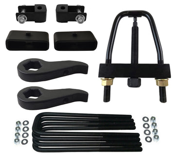 Chevrolet Silverado & GMC Sierra 2500HD 3500HD Adjustable 1" - 3" Forged Steel Torsion Keys Full Lift Kit + Shock Extenders + Install Tool 4WD