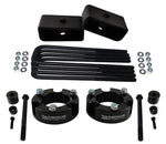 2005-2021 Tacoma 4WD 2x precision laser cut carbon steel front spring spacers, 2x rear steel lift blocks, 4x certified carbon steel leaf spring axle u-bolts with hi-nuts, security spring washers