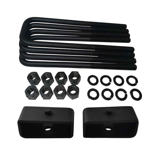 Universal Steel Lift Blocks and 10-Inch Square U-Bolts Kit UBRBST12-388 - 2 inch